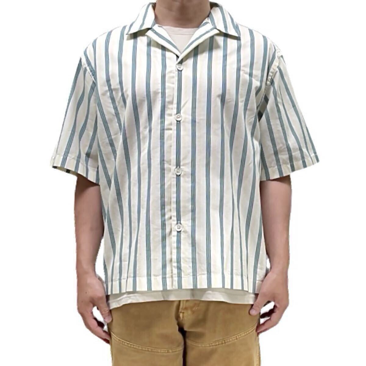 新品 Levi's リーバイス ランダムピッチ マルチストライプ ボックスシルエット レトロ クラシック ショート丈 開襟 オープンカラーシャツ S