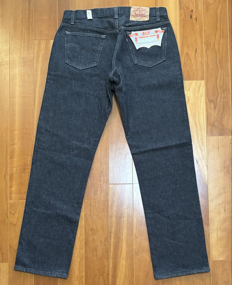 【幻級】Deadstock フラッシャー付き80’s ハチマル Levi’s 501 先染めブラック W36 L32
