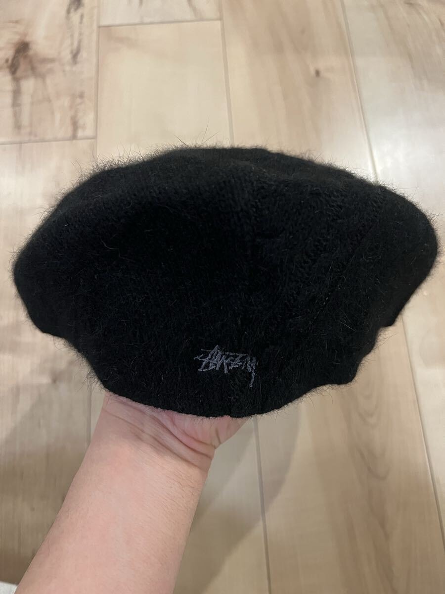 B (目立った傷や汚れなし)】希少Stussy headgear 90s 黒 ベレー帽