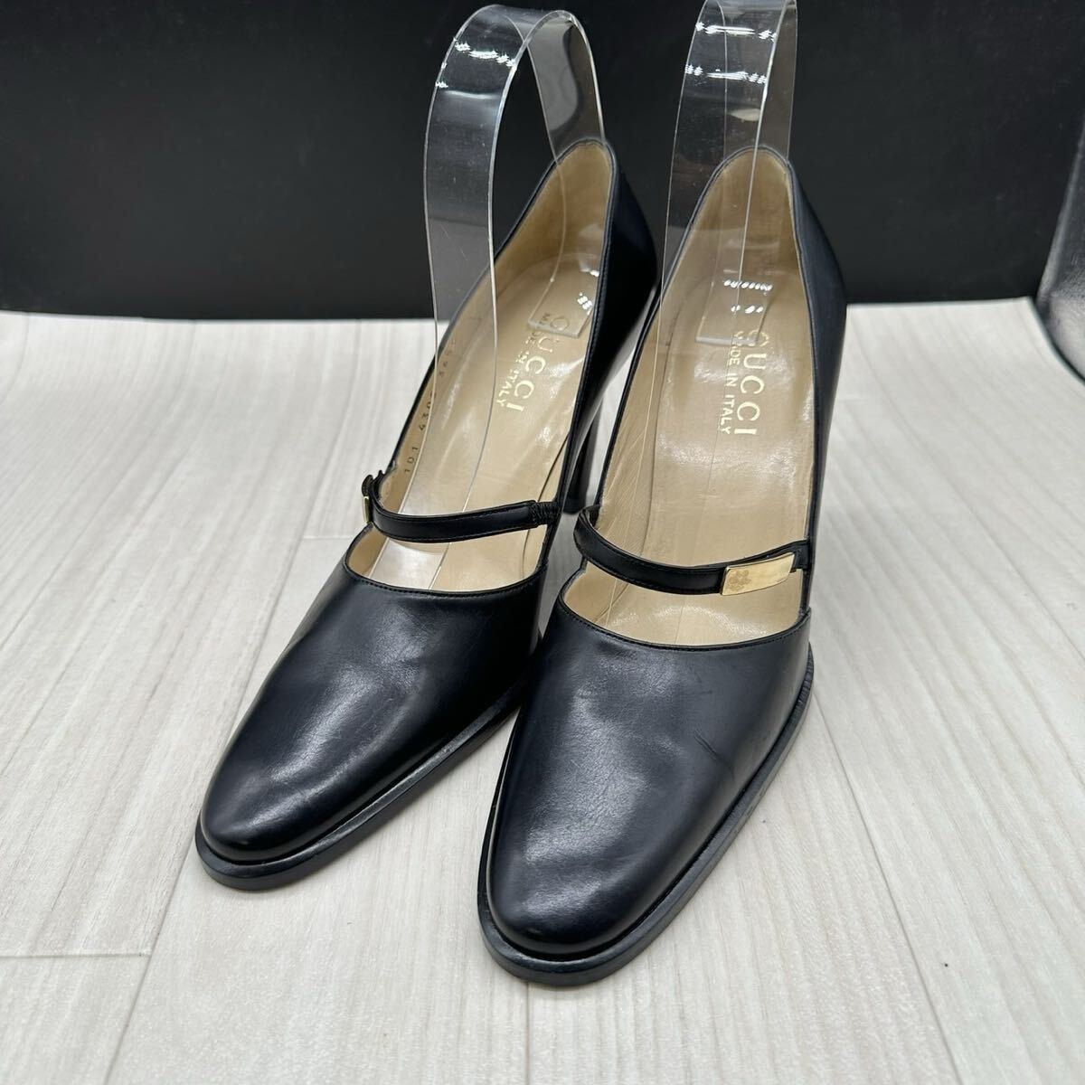 B (目立った傷や汚れなし)】グッチ GUCCI パンプス マイクロGG シマ 