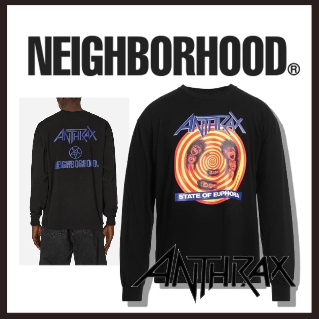 ○★新品 未使用 アンスラックス ロンT ネイバーフッドコラボ 長袖ブラックL【Neighborhood Anthrax】バンドTシャツ ヴィンテージ○●