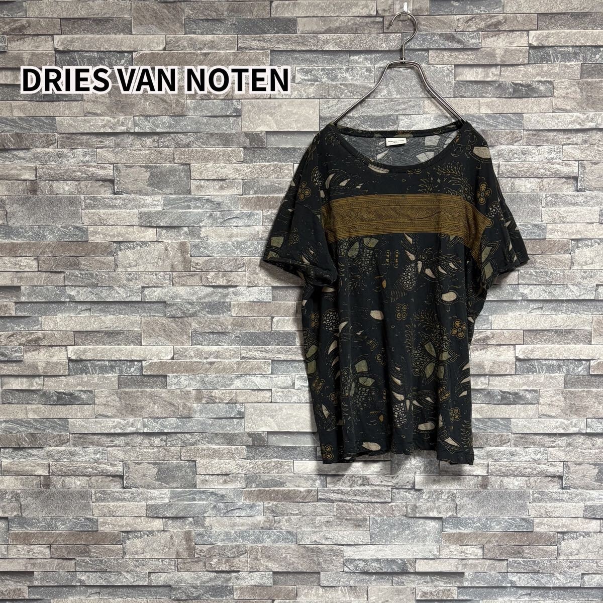 DRIES VAN NOTEN ボタニカル柄Tシャツ BLK/M ドリスヴァンノッテン 半袖