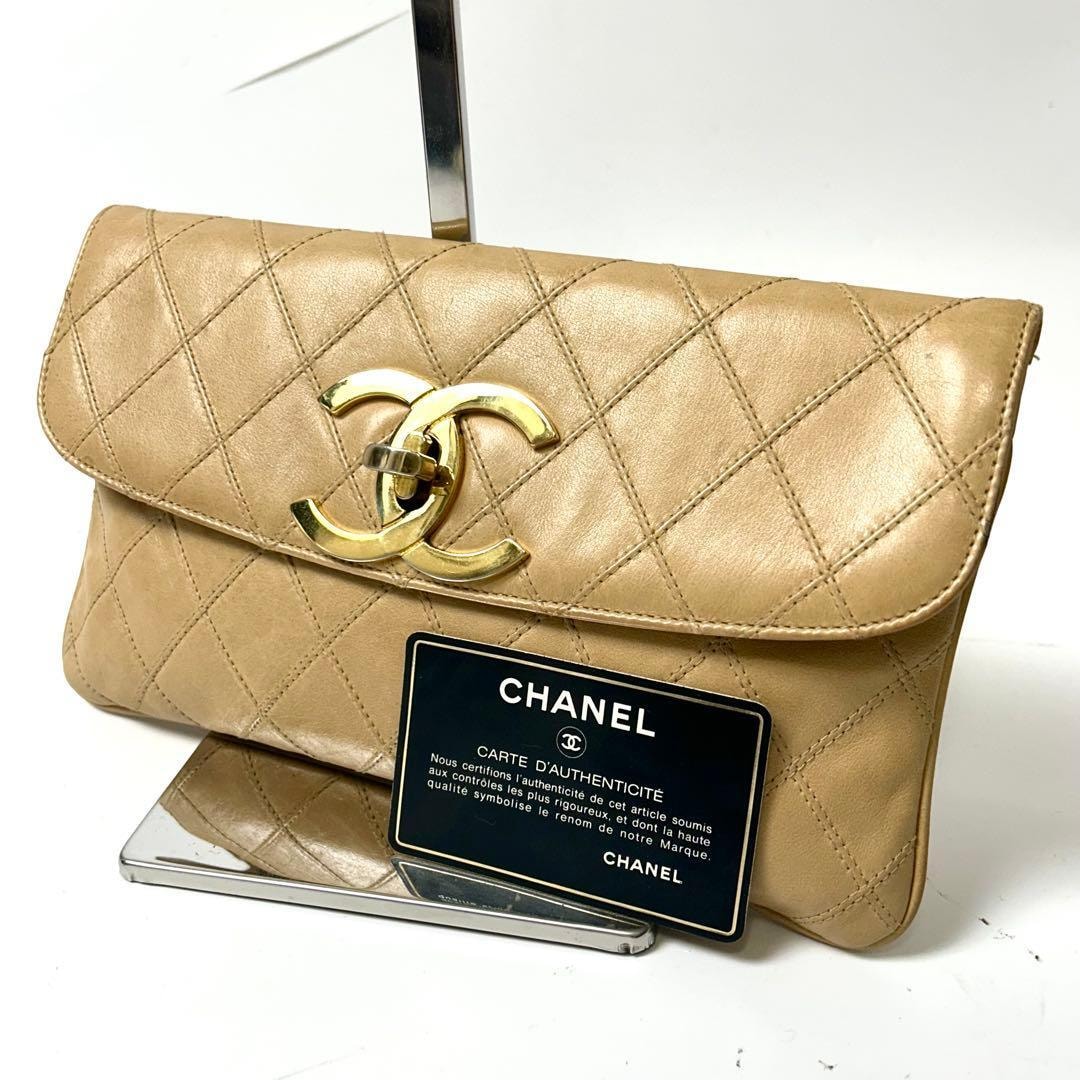 シャネル　クラッチ バッグ ポーチ ターンロック マトラッセ ビコローレ