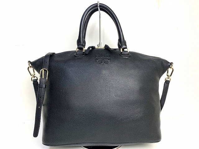 極美品★送料無料 トリーバーチ TORY BURCH レザー 2Way ショルダーバッグ トートバッグ ブラック　☆