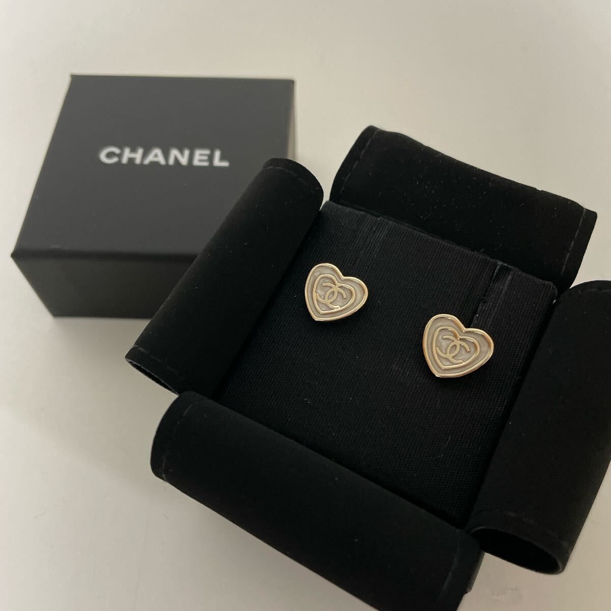 CHANEL シャネル ココマーク ハート ピアス ABD346 美品
