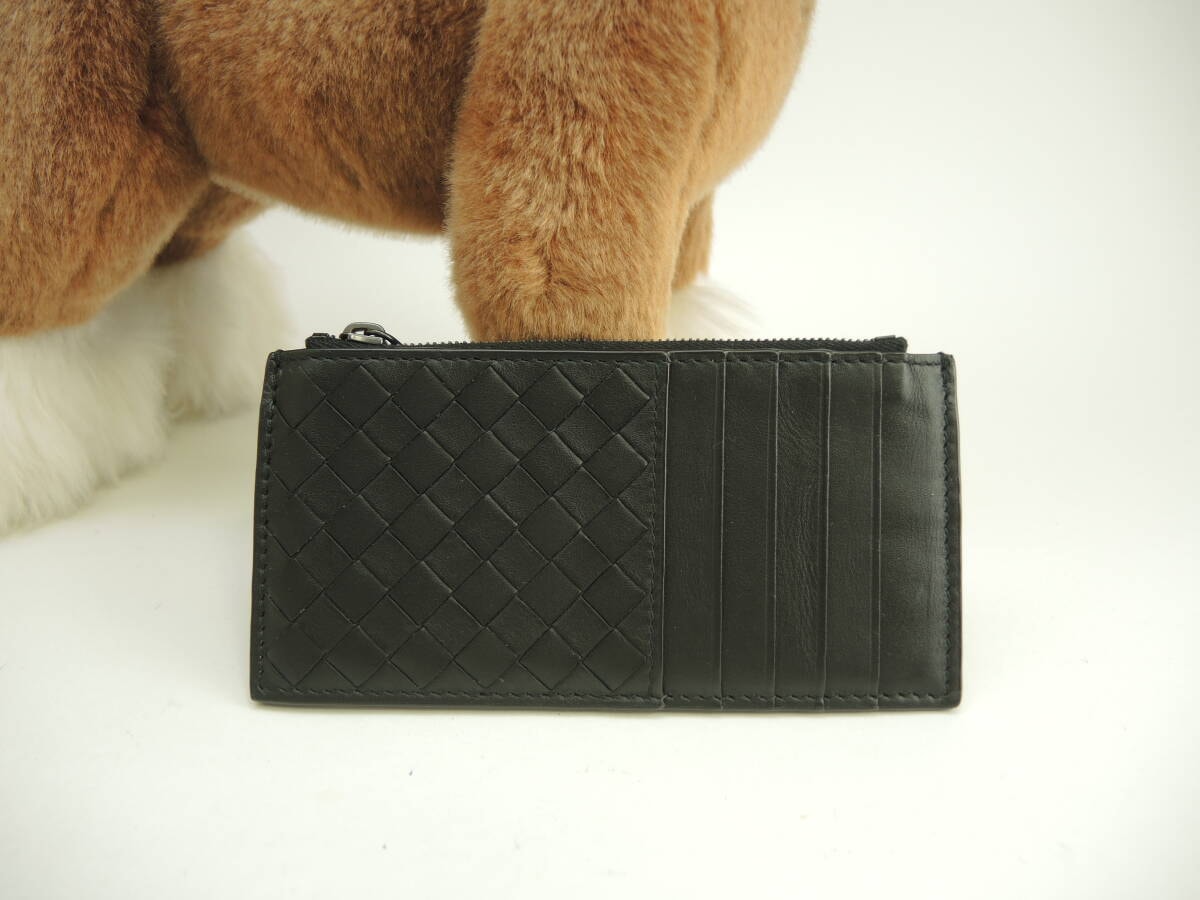 ボッテガヴェネタ フラグメントケース イントレチャート レザー黒 小銭入 コインケース 美品@P00469527M