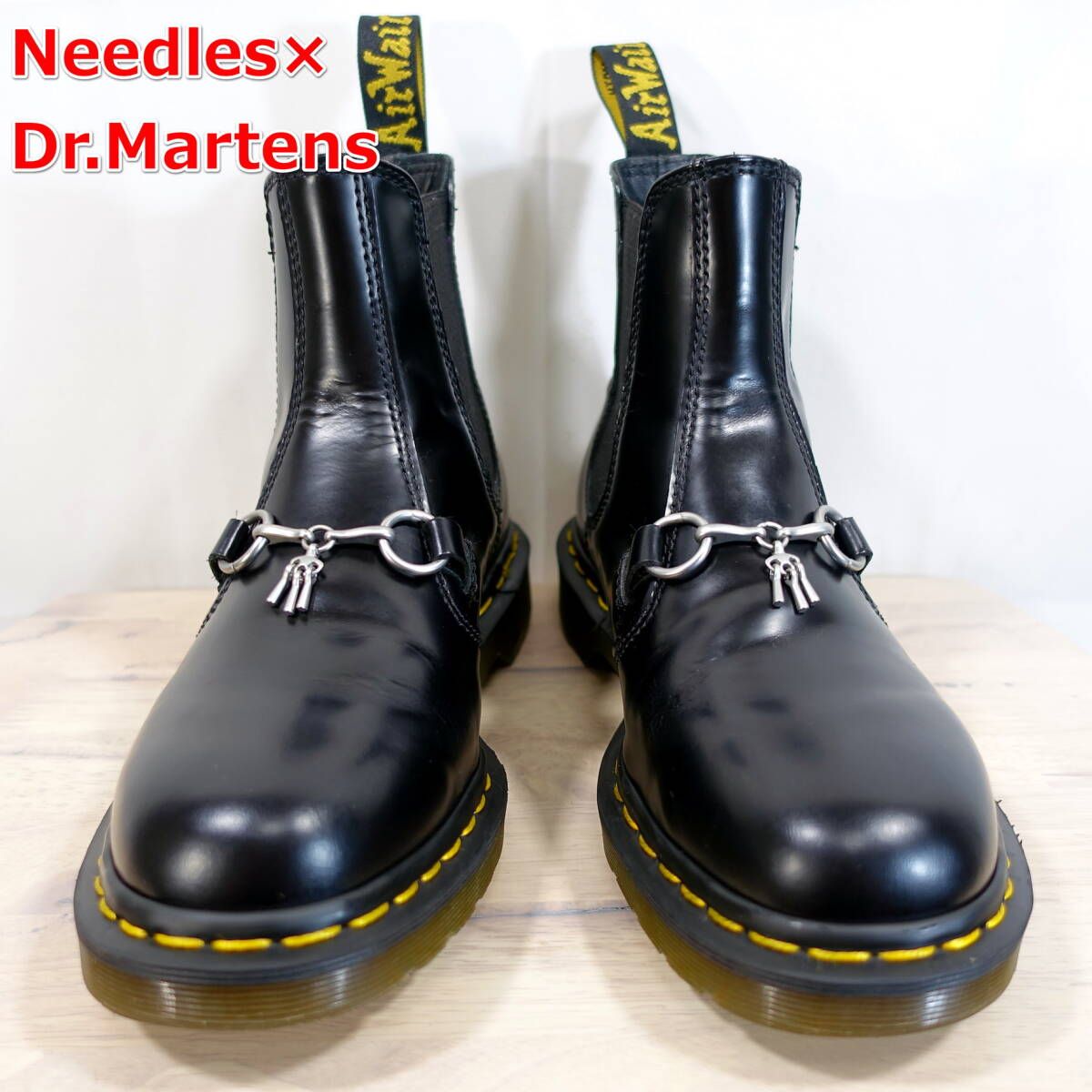 【良品】ニードルス　マーチンコラボ　サイドゴアブーツ　Needles　CHELSEA BOOTS　Dr.Martens　サイズUK7（25.0～25.5）　黒