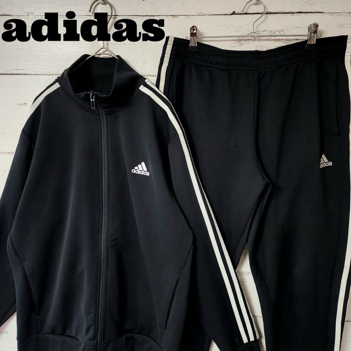 adidas アディダス セットアップ ブラック DV1099 DV1097 L 目立った傷や汚れなし】adidas アディダス セットアップ
