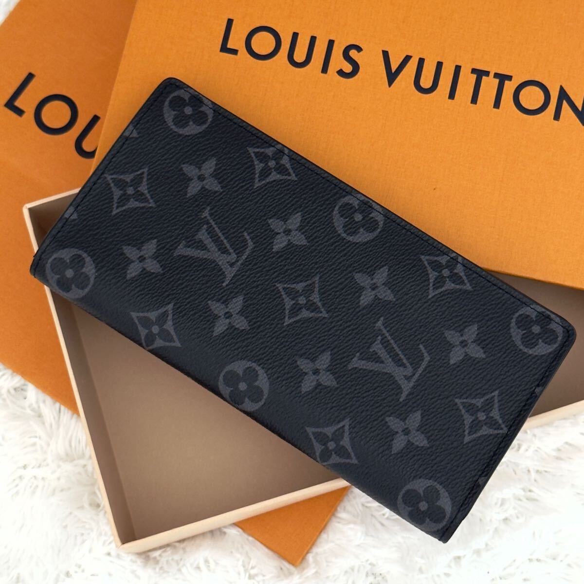 ☆極上美品☆RFID内蔵 LOUIS VUITTON ルイヴィトン ポルトフォイユ ブラザ モノグラム エクリプス 財布 