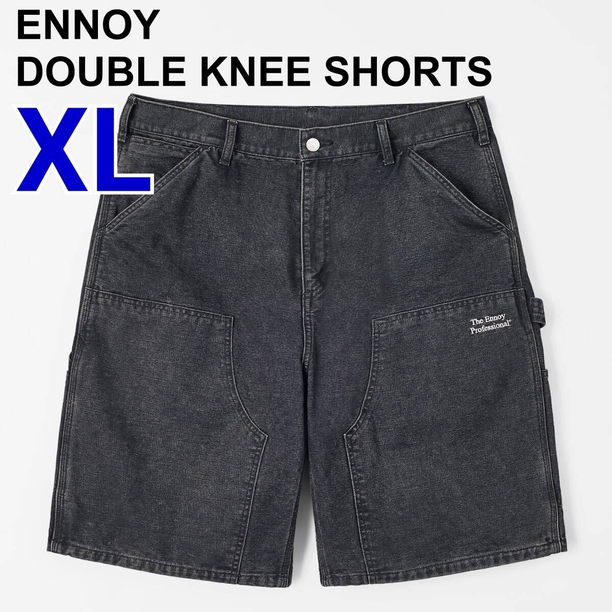 Ennoy最新作DOUBLE KNEE SHORTS黒M新品エンノイダブルニー A+ (新品・未使用(ワケあり))】エンノイ ダブルニー ショーツ