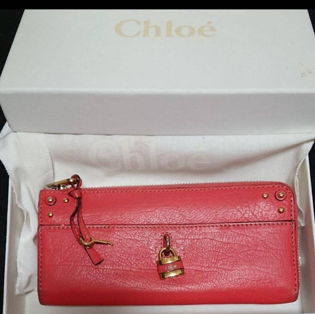 Chloe クロエ 長財布 ピンク 箱