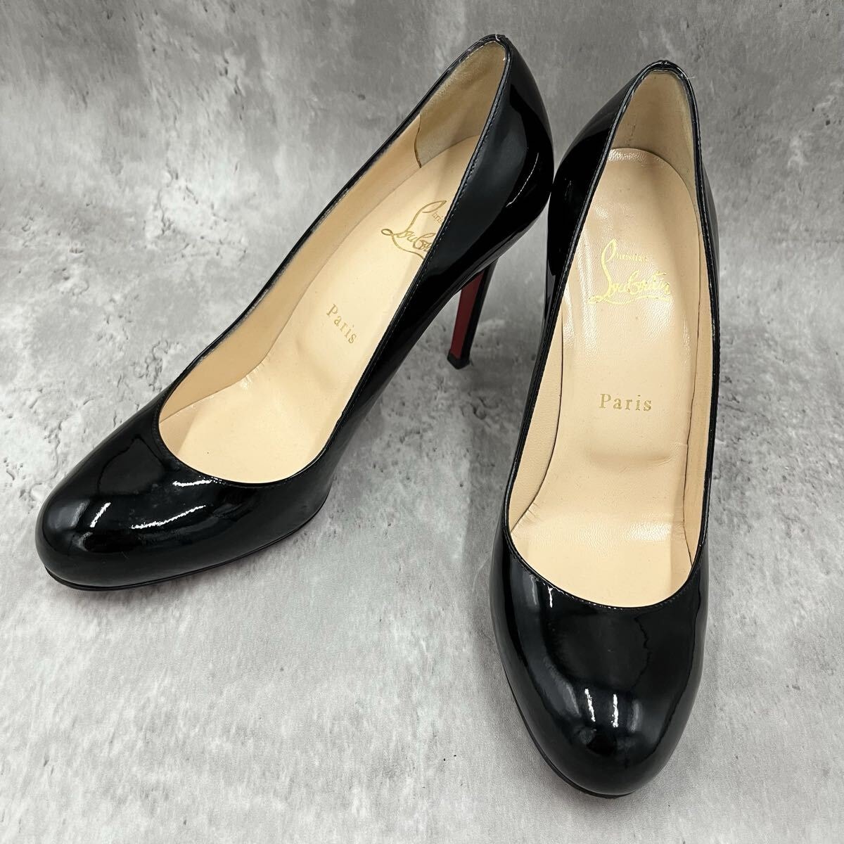 クリスチャンルブタン パンプス ハイヒール　パテントレザー　38 1/2