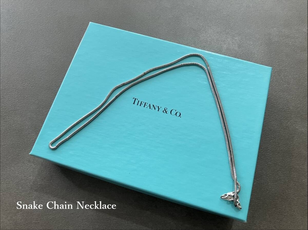 美品 オールドティファニー スネークチェーン ネックレス 48cm