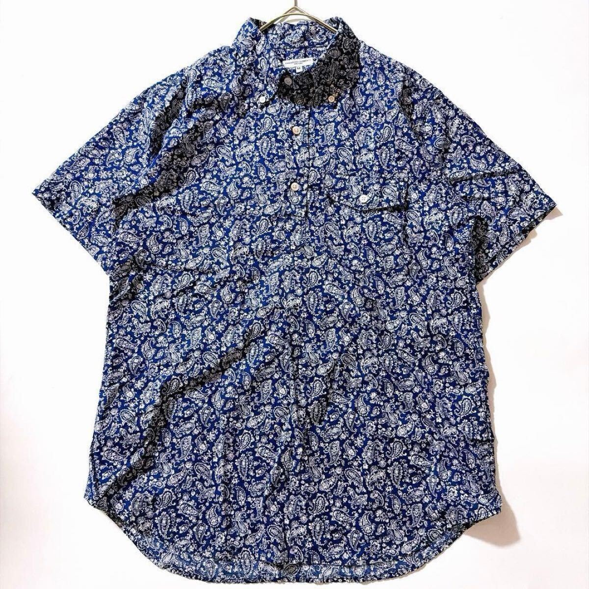 Engineered Garments エンジニアードガーメンツ アメリカ製 Camp Shirt - Cotton Giraffe Jacquard キャンプシャツ コットンジラフジャガード S Beige/Black 半袖 トップス【中古】【Engineered Garments】 A (未使用に近い)】Engineered Garments エンジニアードガーメンツ