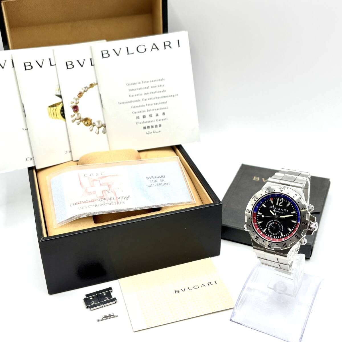 やや傷や汚れあり】BVLGARI ブルガリ ディアゴノ GMT40S L02126 SS/AT  