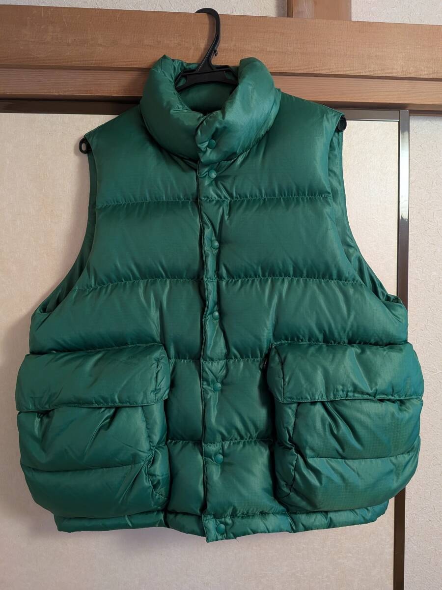 Daiwa Pier 39 ダウンベスト：アップルグリーン、ほぼ未使用寄りの傷なし美品、ドライクリーニング済み