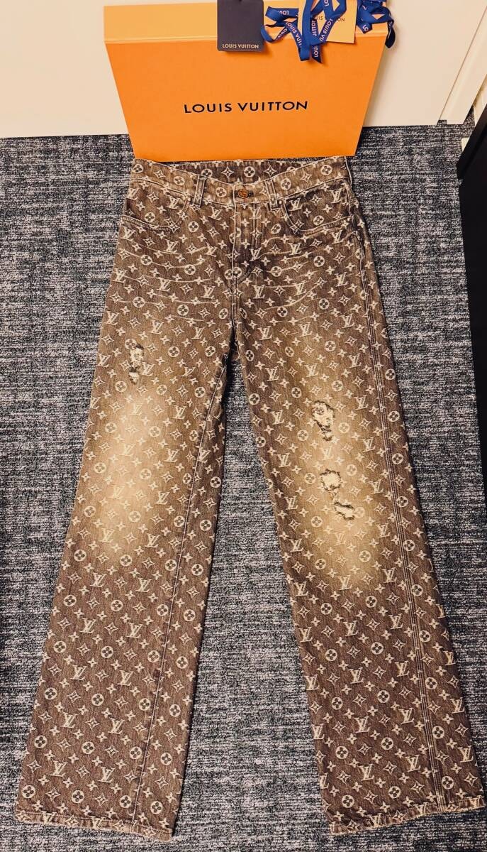 22AW LOUIS VUITTON ルイヴィトン バギーデニム ジーンズ 29 ブラックウォッシュド