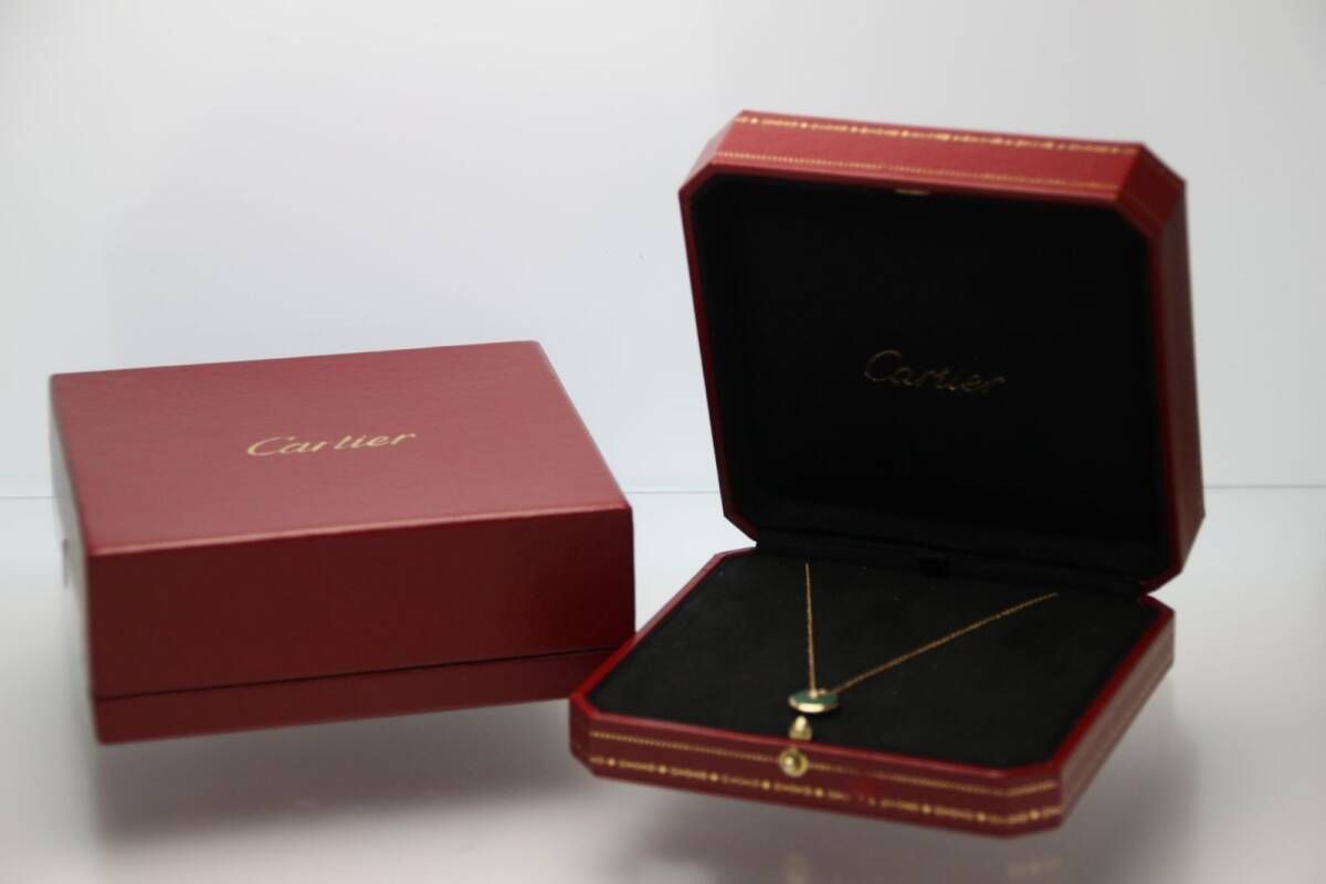 Cartier カルティエ アミュレット ドゥ カルティエ ネックレス ペンダント マラカイト ダイヤモンド 750PG 2.9g【中古】S0004