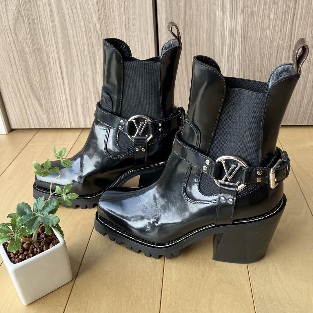 ルイ・ヴィトン シェイクライン パテントレザー ブーツ やや傷や汚れあり】Louis Vuitton ルイヴィトン サイドゴア