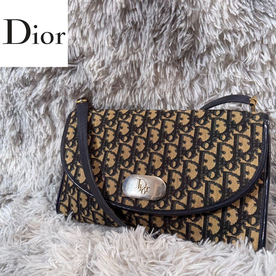 Dior ショルダーバッグ トロッター プレート　ディオール　ゴールド金具