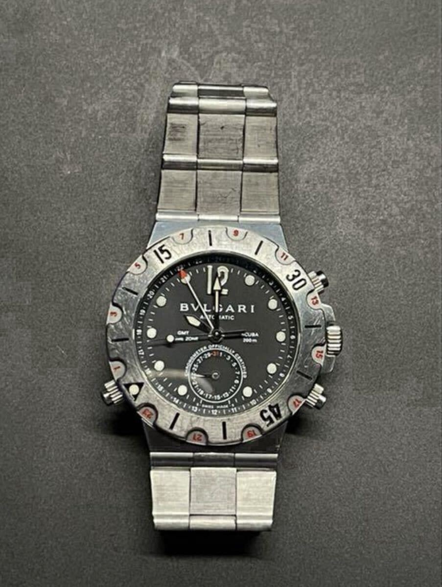 【動作○】BVLGARI ブルガリ ディアゴノスクーバ GMT SD38SSGMT 付属品完備 自動巻き