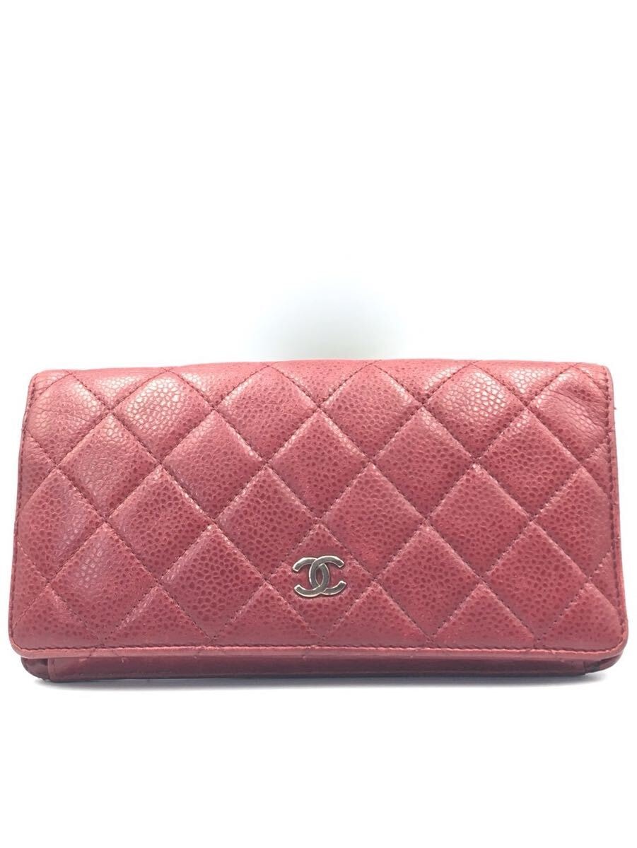 シャネル　CHANEL キャビアスキン　長財布