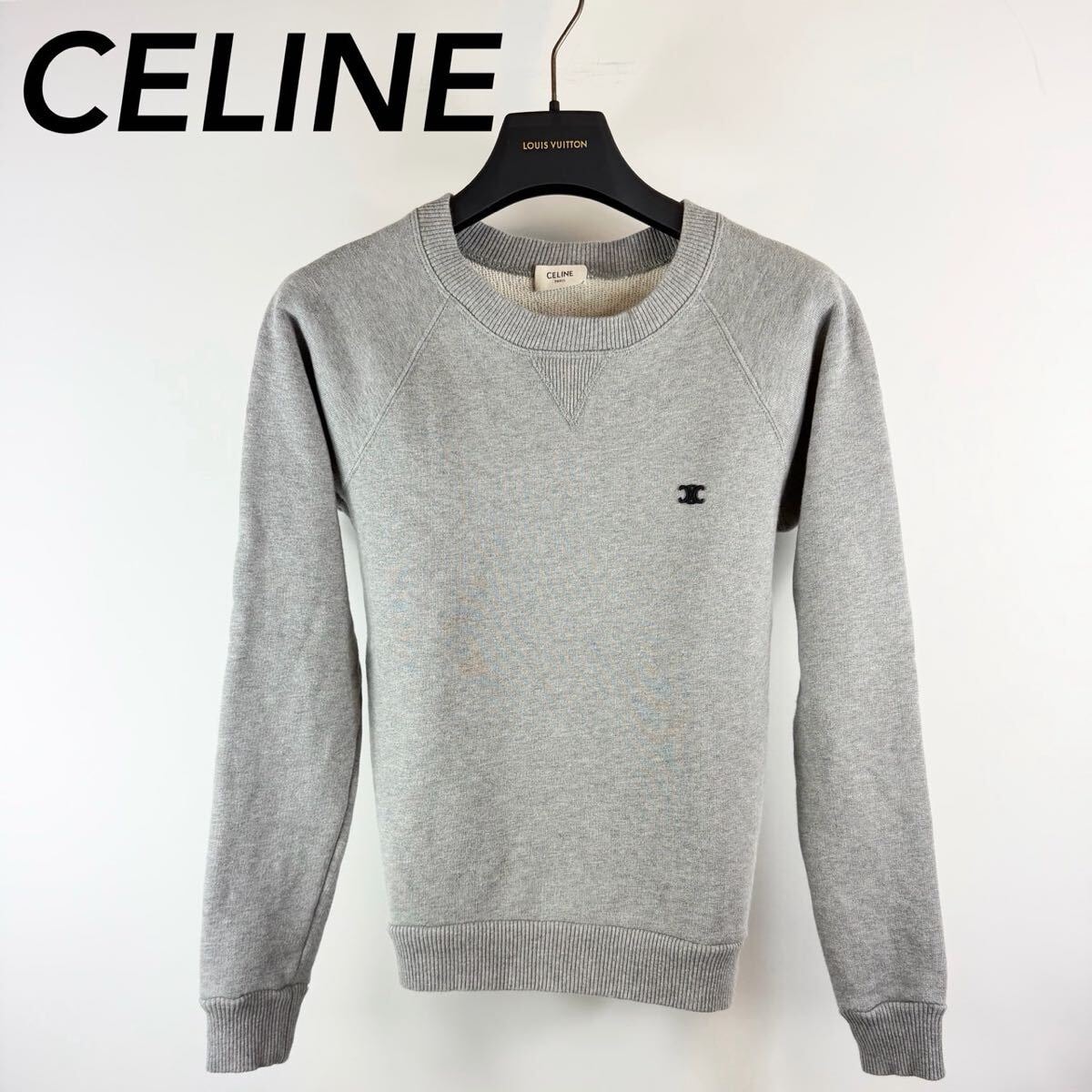 美品 CELINE トリオンフ 刺繍ロゴ スウェット トレーナー セリーヌ