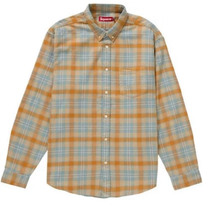 Supreme Plaid Flannel Shirt Tan 24SS M