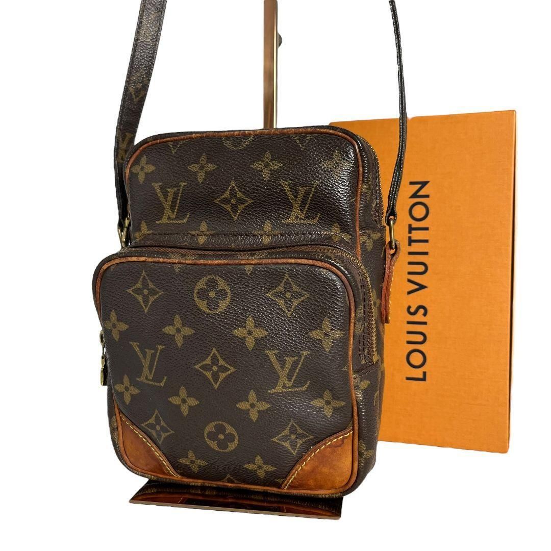 【クロスボディ】ルイヴィトン　LOUIS VUITTON　モノグラム　アマゾン　ショルダーバッグ　ブラウン　茶　鑑定済