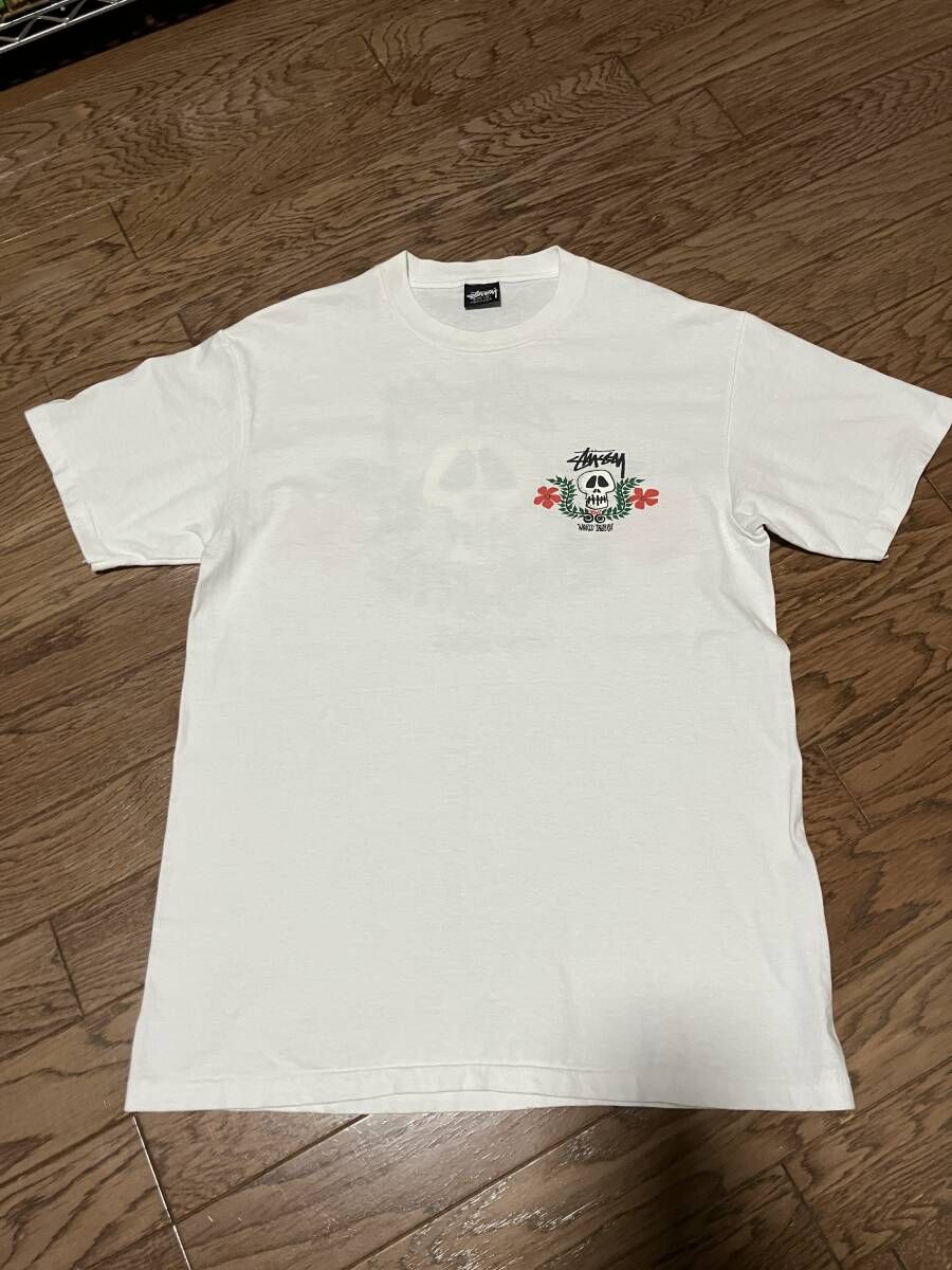stussy ステューシー　スカルフラワー　M 黒タグ