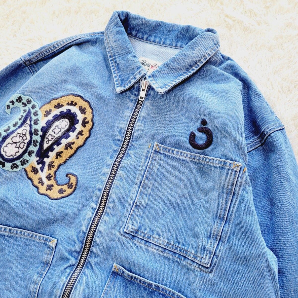 Stussy NOMA DENIM ZIP WORK JACKET Stone Wash ステューシー