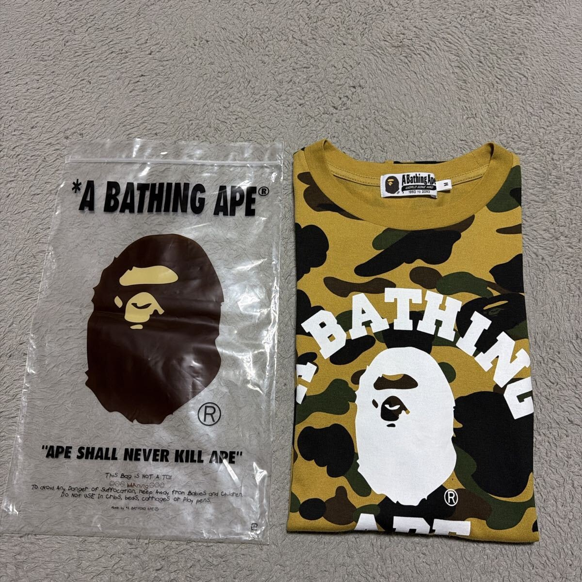 A BATHING APE BAPE 1st Camo College Logo tシャツ M カレッジロゴ　tee 