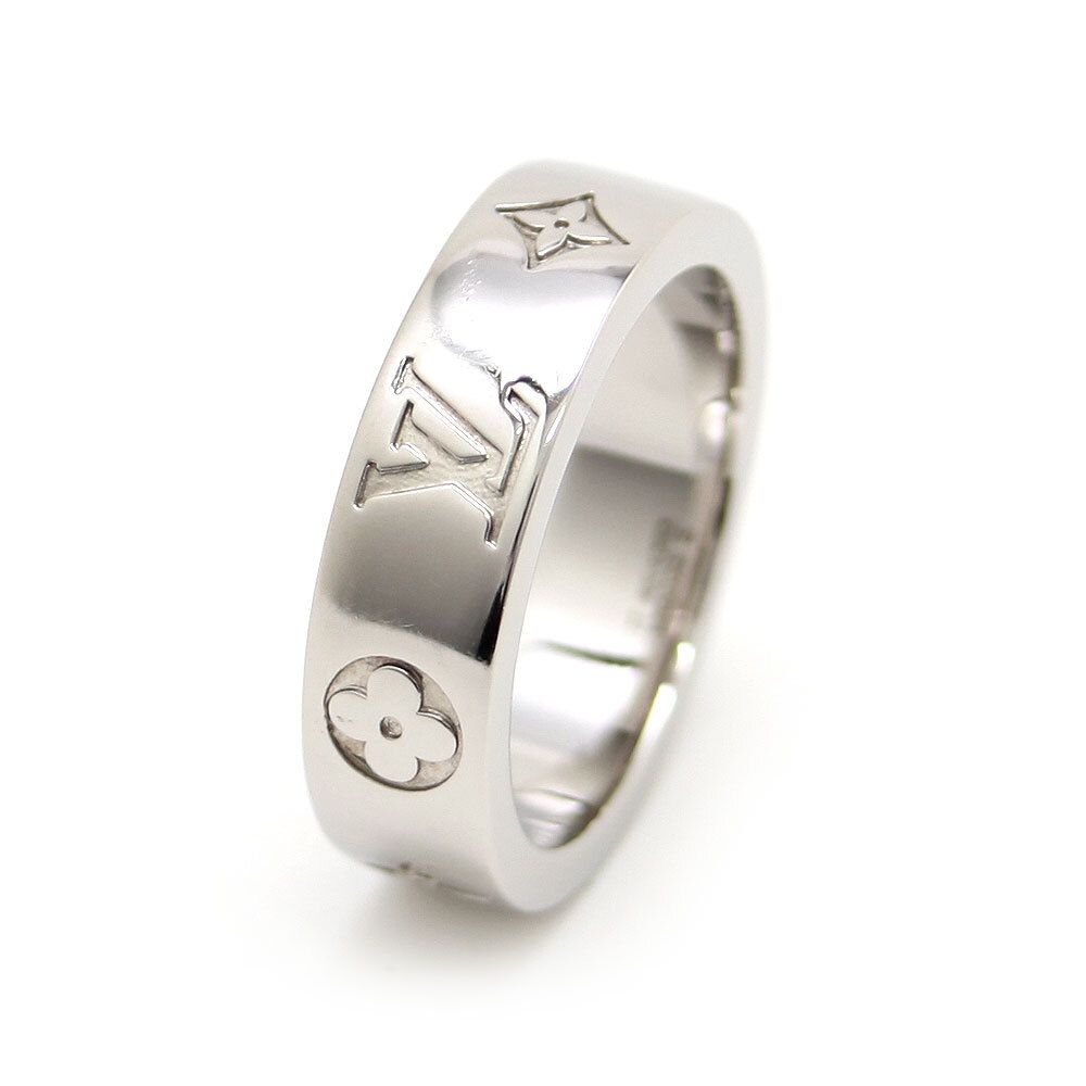 中古 良品 LOUIS VUITTON ルイヴィトン 指輪 モザイク シン リング S 17号 M1503S シルバー イタリア製 ABランク アクセサリー