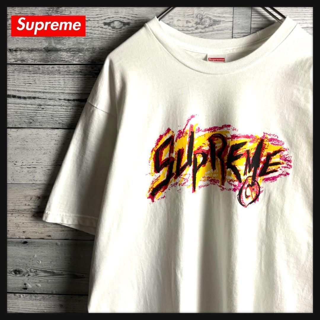【人気Lサイズ】シュプリーム☆センタービッグペイントロゴTシャツ 即完売