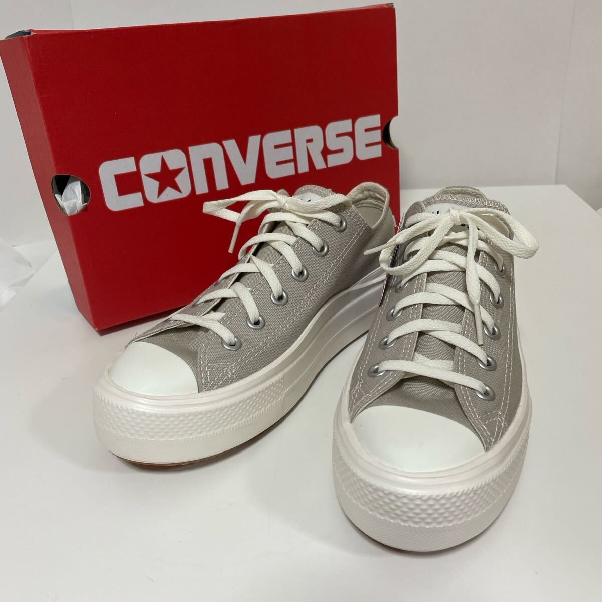 CONVERSE コンバース オールスター ライト PLTS II OX ペブル ベージュ 厚底 スニーカー 23.5 未使用