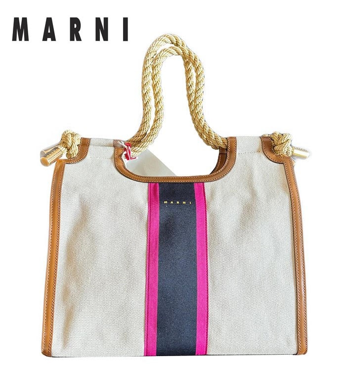 ○★新品未使用　MARNI (マルニ)　MARCEL　ロープハンドル　トートバッグ　ホワイト系★○