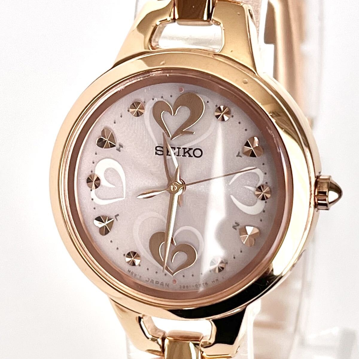 【稼働】磨き済み セイコー SEIKO レディース 腕時計 電波ソーラー 美品 ゴールド s2191