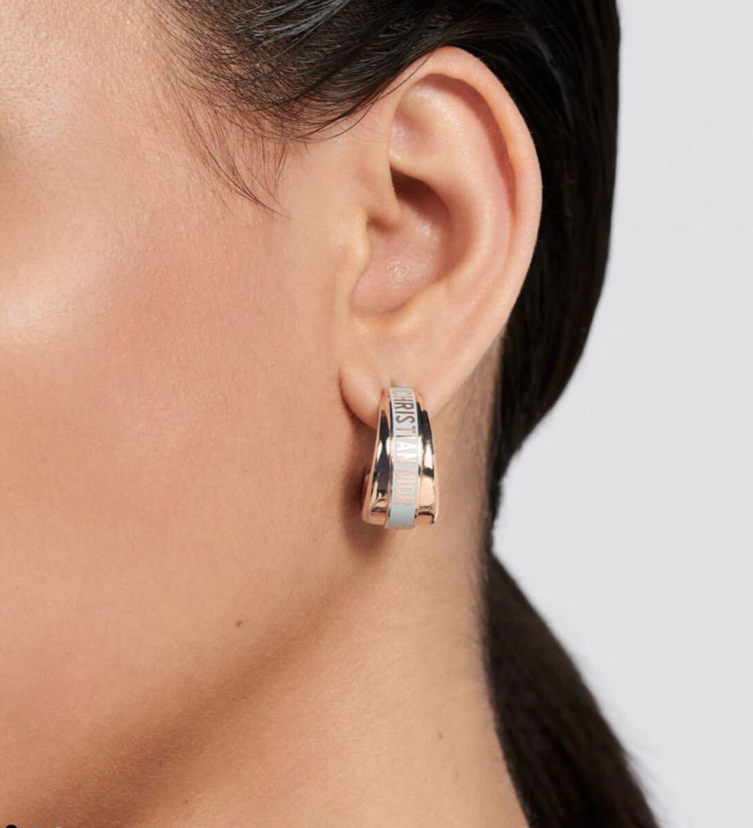 ディオール　Dior Code ピアス　ゴールド　ブルー　コードピアス　DIOR クリスチャンディオール　Christian Dior CODE フープ