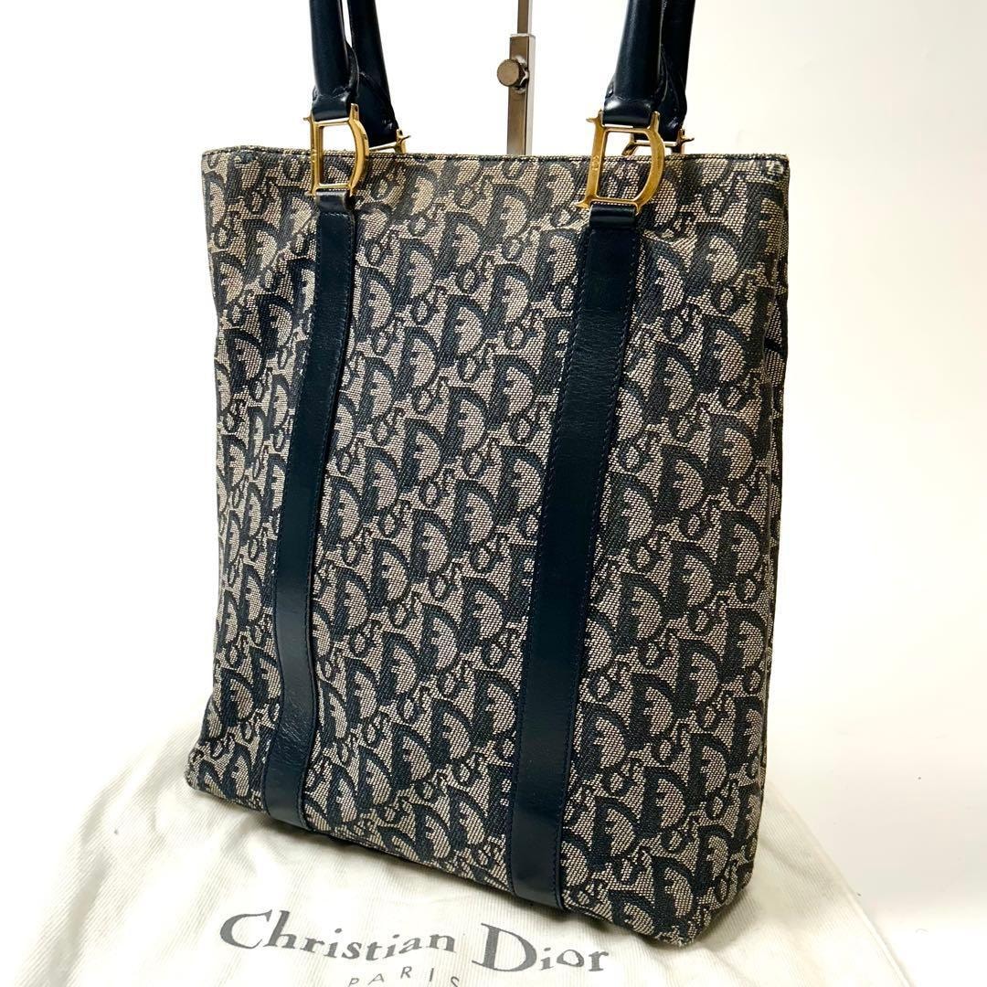 Dior トロッター　キャンバス　ハンドバッグ トートバッグ ネイビー系