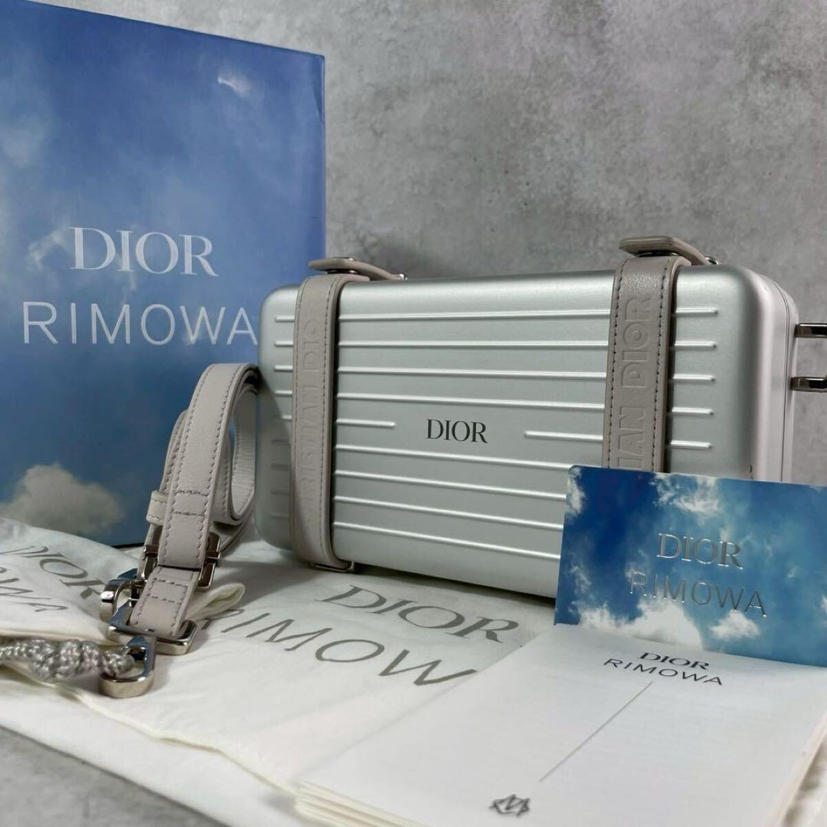 Christian Dior(クリスチャン・ディオール）オブリーク　ラビット　ミニローラー　ショルダーバッグ　グレー B (目立った傷や汚れなし)】Christian Dior(クリスチャン・ディオール