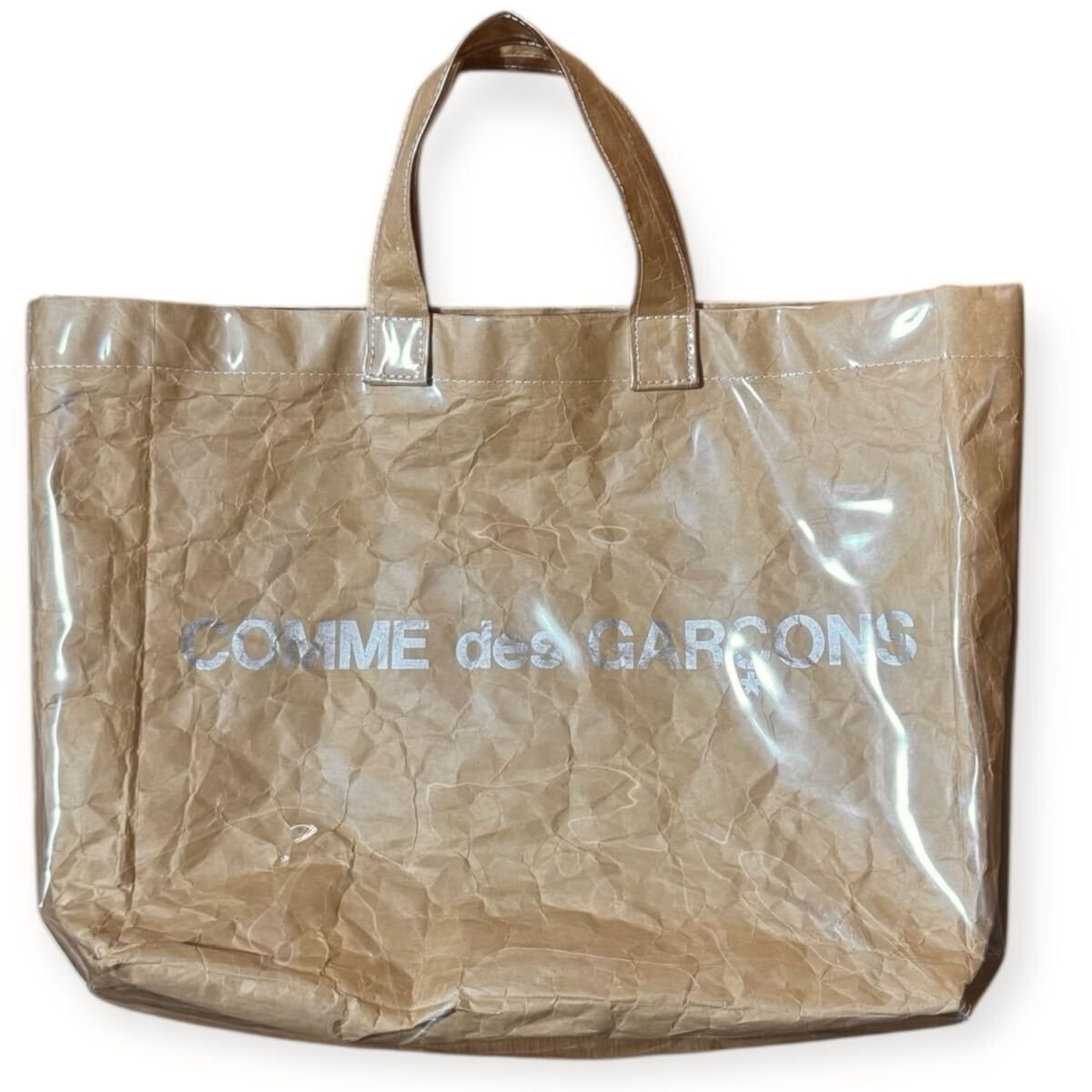美品 COMME des GARONS ビニールトートバッグ エコ ペーパー
