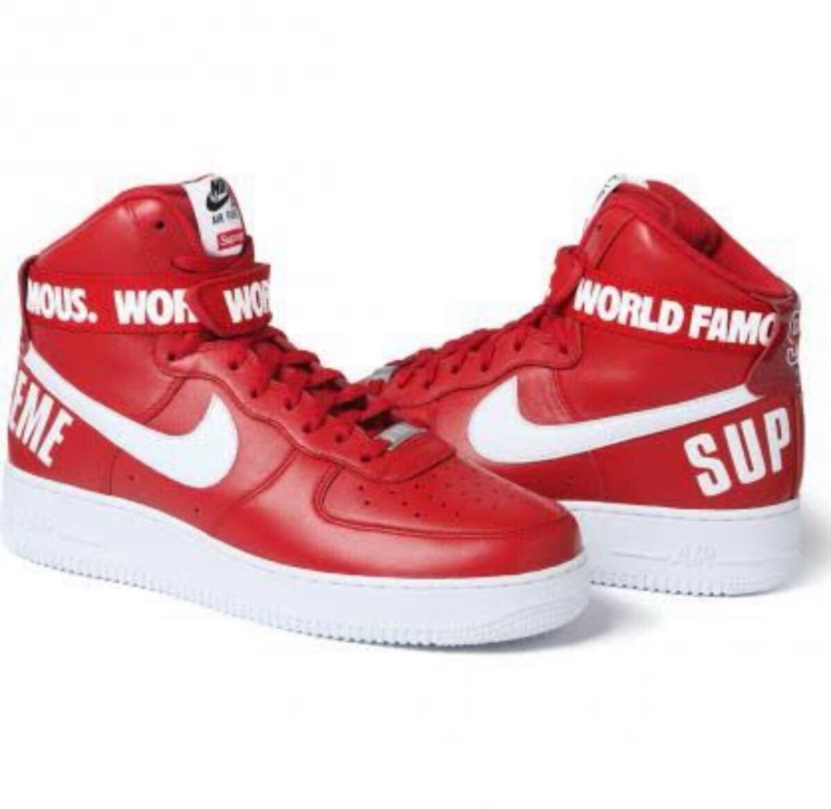 NIKE AIR FORCE 1 HIGH SUPREME SP World Famous Red 28.5cm ナイキ エア フォース シュプリーム 赤 レッド US10.5 ワールド フェイマス