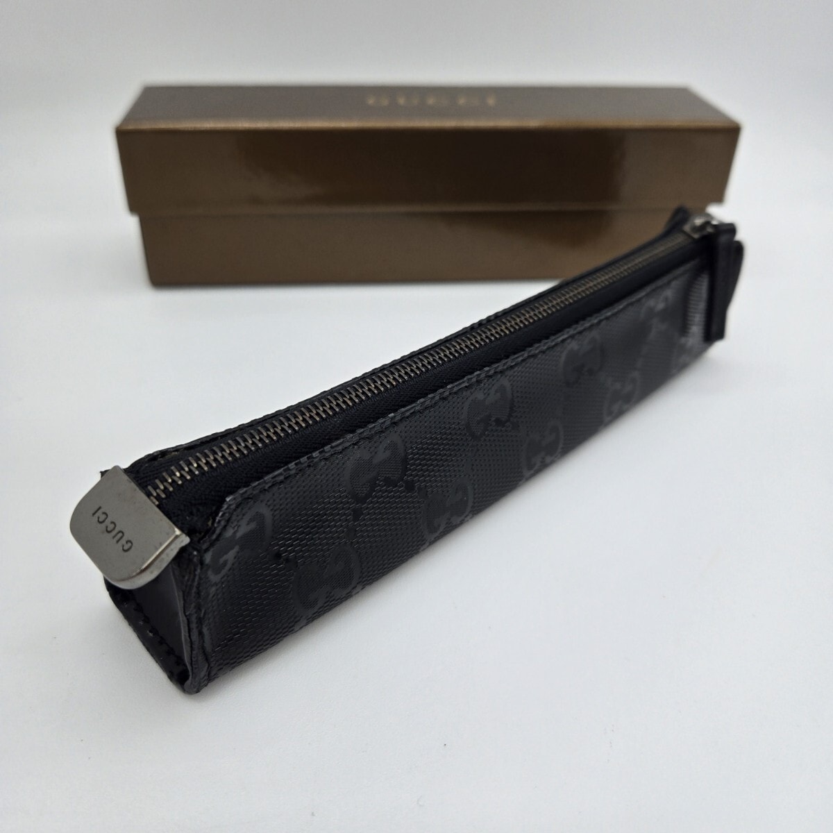 A (未使用に近い)】箱付き 未使用に近い GUCCI ペンケース 筆箱 GG