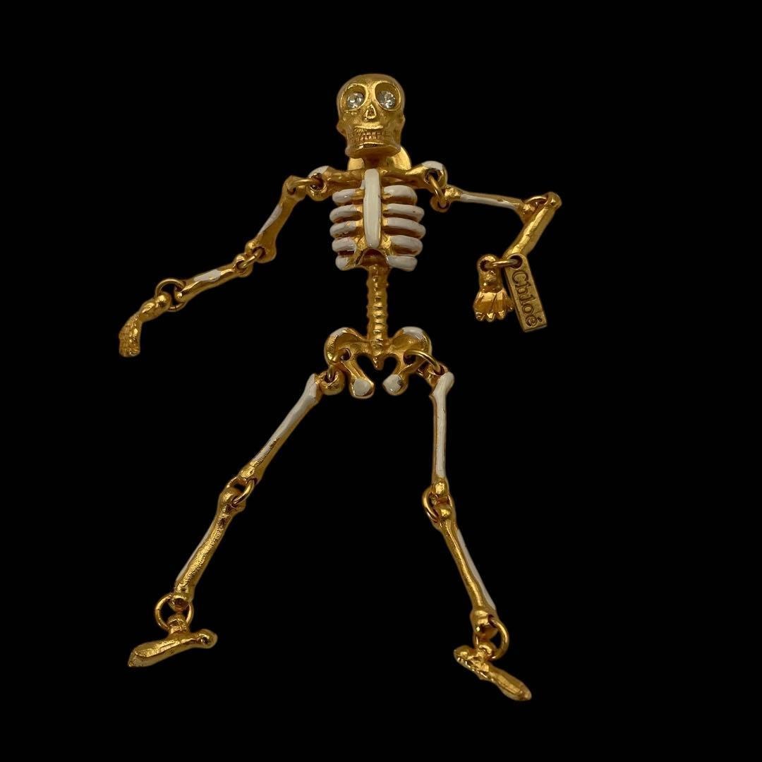 希少 chloe クロエ スカルモチーフ フィービーファイロ期 ブローチ