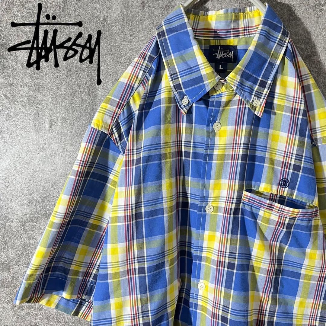 [大人気]　ステューシー　シャツ　90s　SSリンク　ワンポイント　シンプル◎