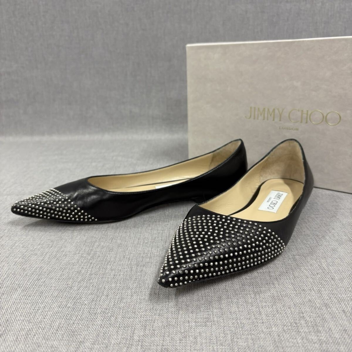 B (目立った傷や汚れなし)】美品 JIMMY CHOO ジミーチュウ スタッズ