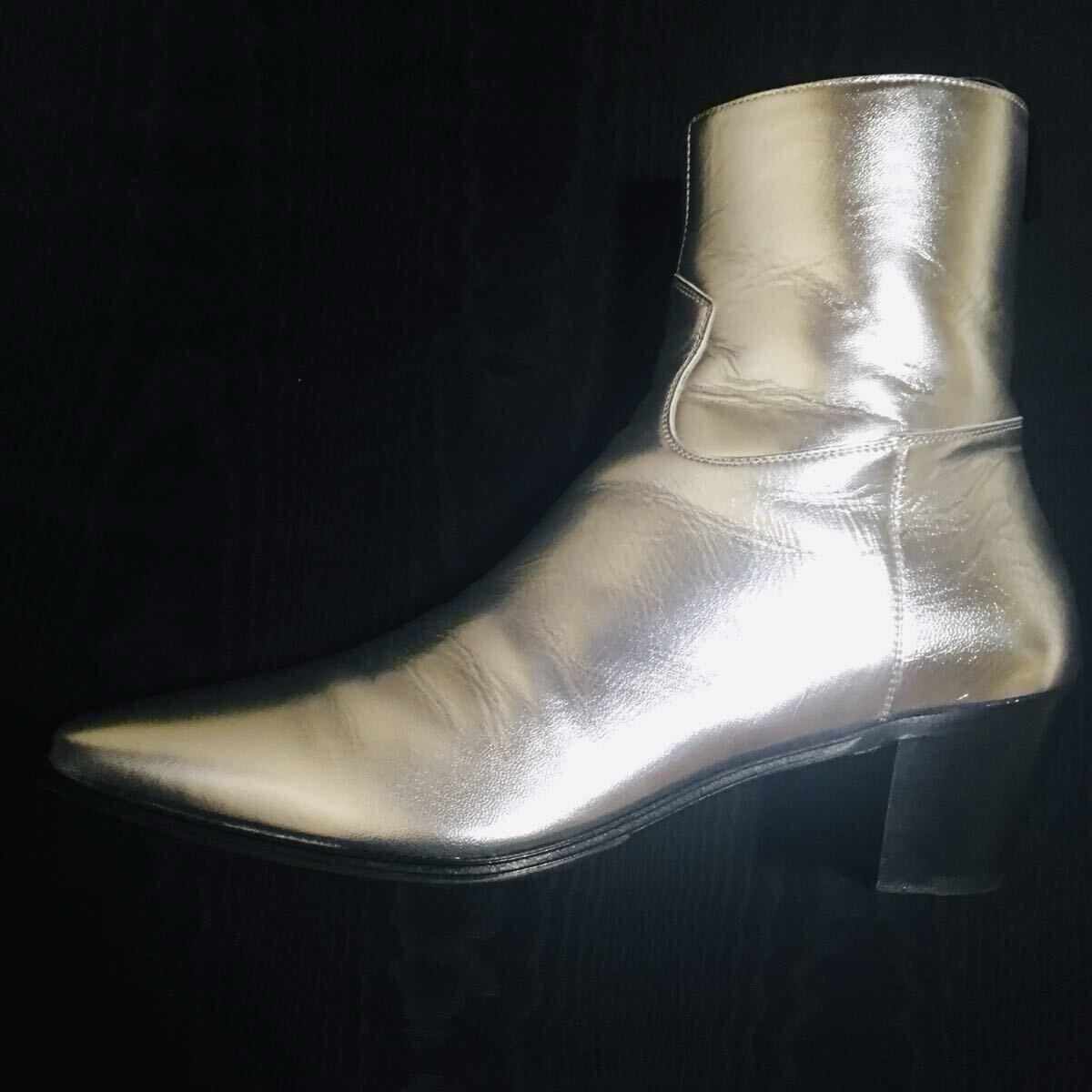 断捨離価格　美品　CELINE HEDI SLIMANE ローンチ　19SS SILVER JACNO 60 BOOTS IT39 セリーヌ エディ スリマン シルバー ジャクノ 60