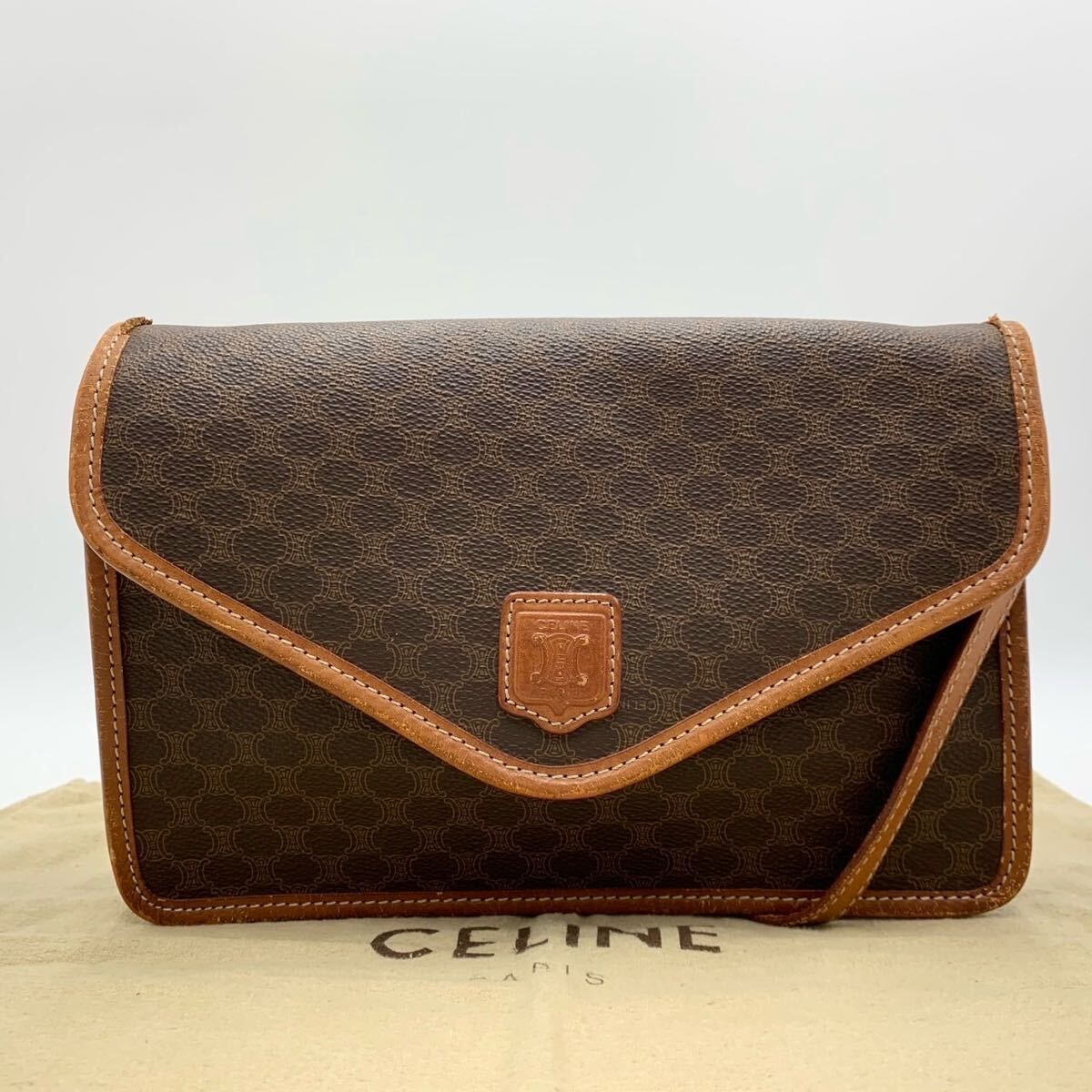 CELINE セリーヌ ショルダーバッグ ポシェット マカダム柄 斜め掛け ビンテージ
