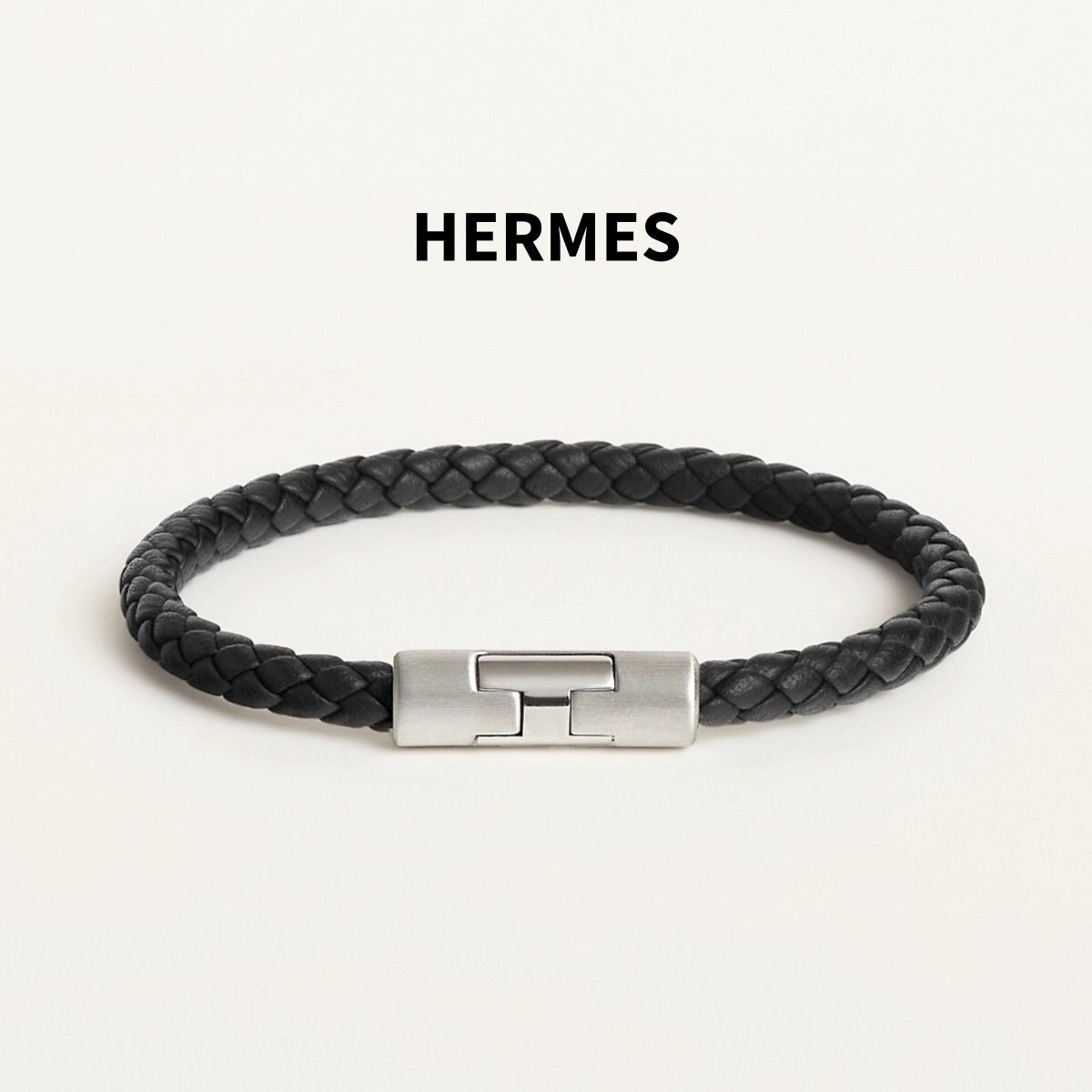 【使用極少☆完売品】HERMES エルメス 《パズルH》黒 T5 レザー ブレスレット バングル UNISEX