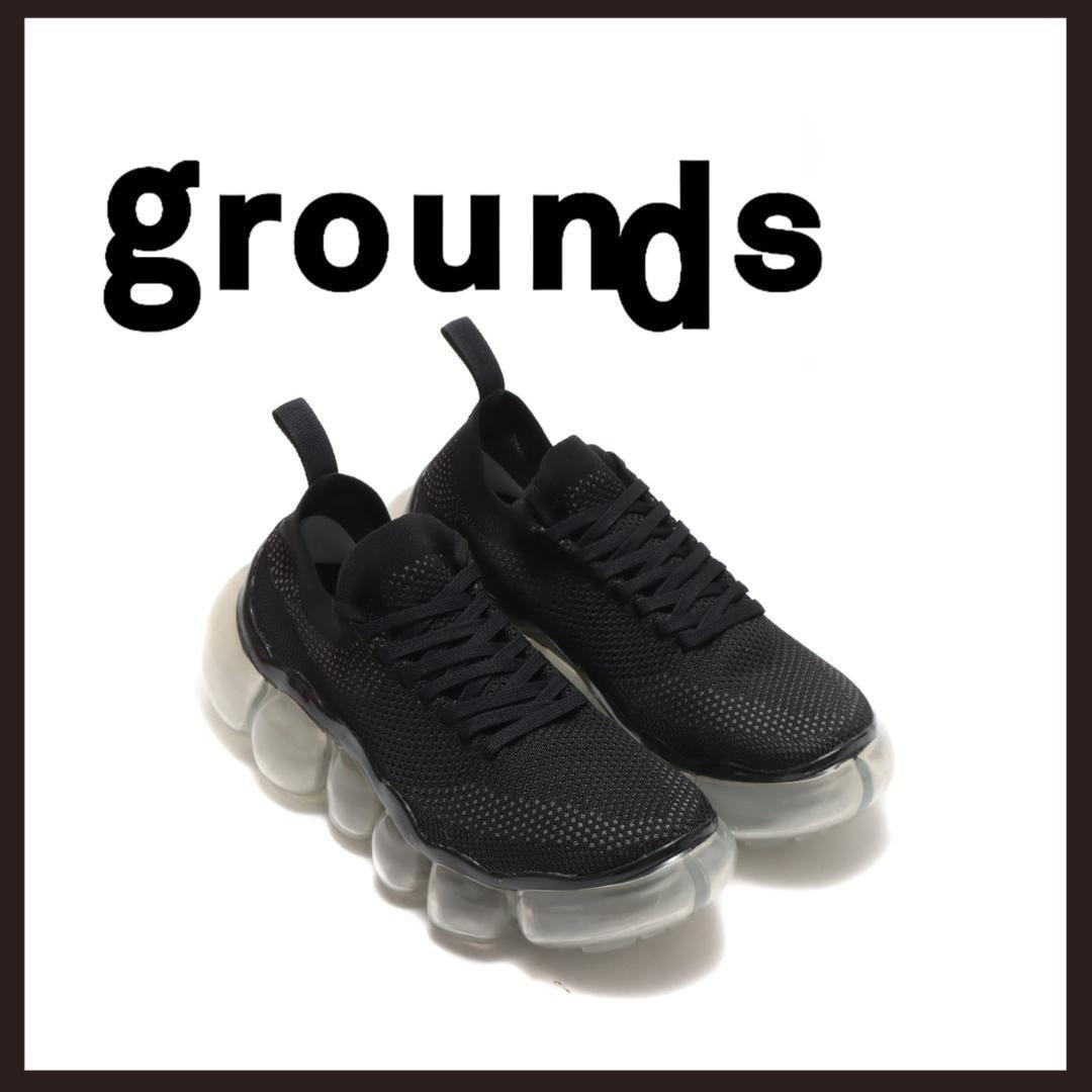 grounds ジュエリー ブラック 厚底ハイテクスニーカー JEWELRY BLACK WHITE / BLACK (ジュエリー ブラックホワイト